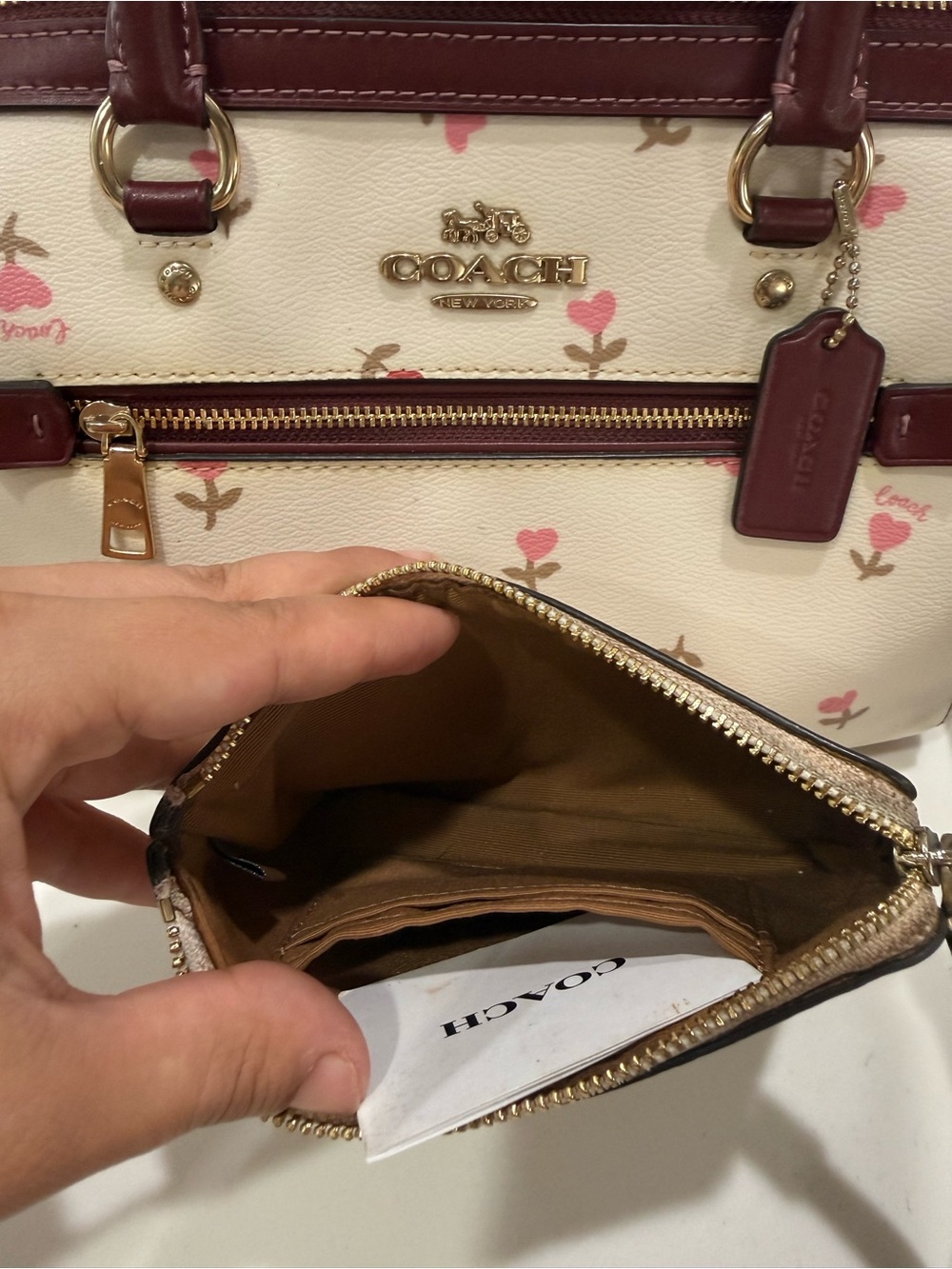 Coach Rowan Satchel with Matching Pouch - Picture 5 of 14